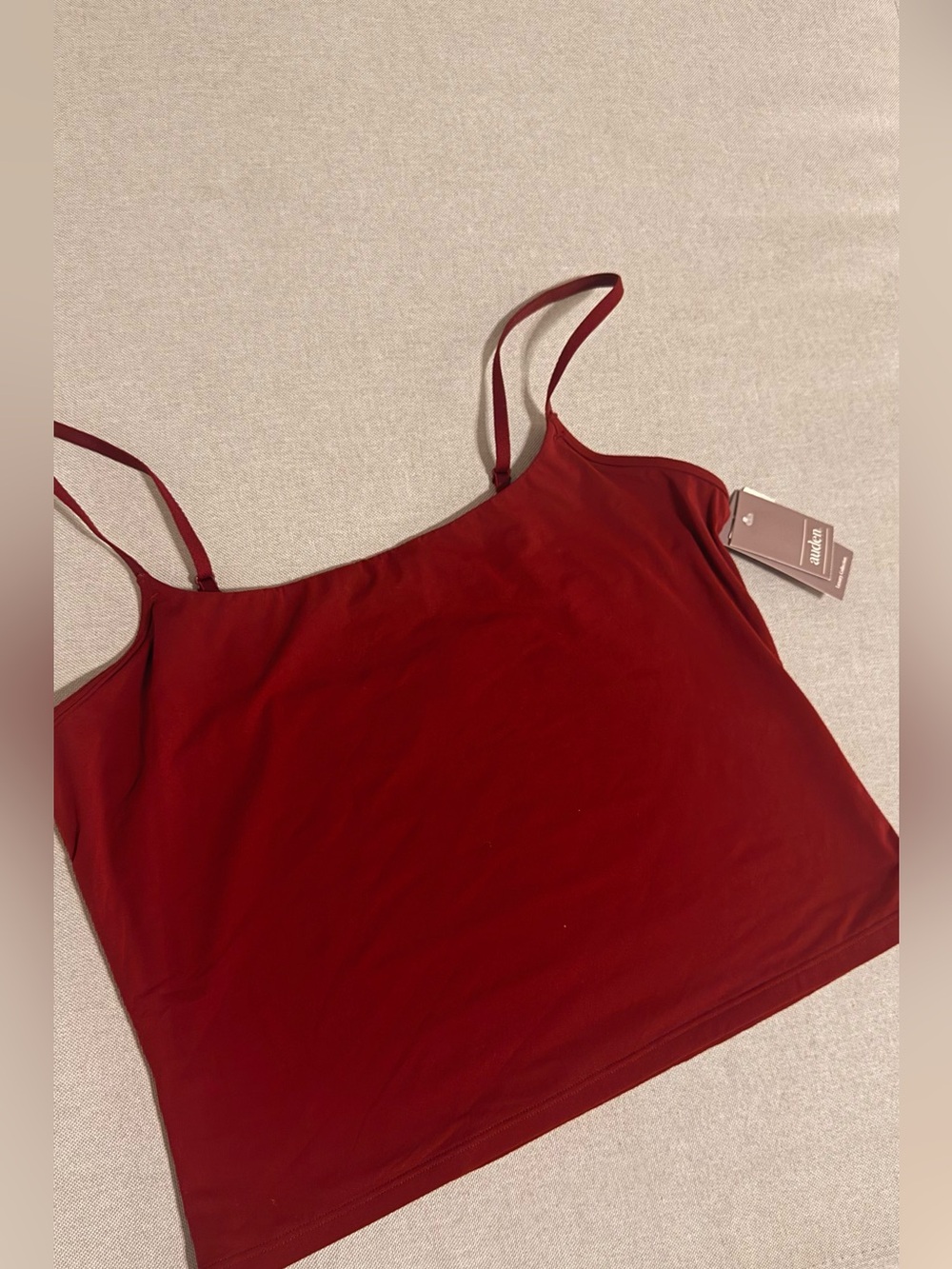 NWT Auden Berry Red Fashion Top - Size XL - Solid Stretch Blouse Basic Essential - Picture 2 of 4